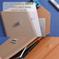 Champagne Anti-Theft Document Organizer with Secure Password Lock - Waterproof PU Leather Confidential File Bag