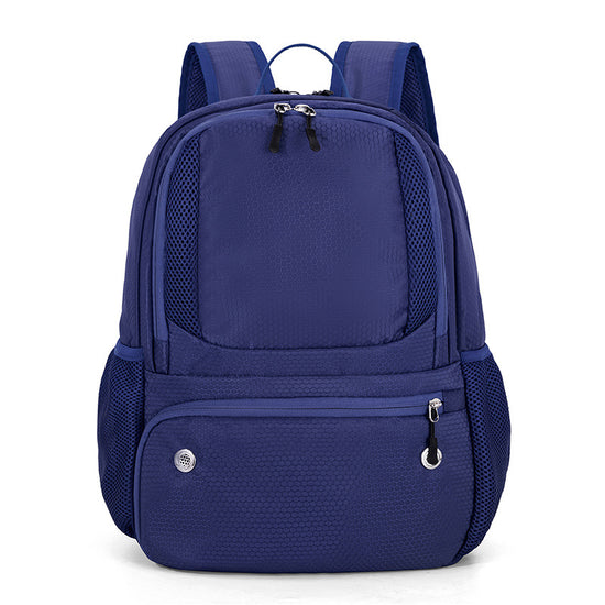24L High-Capacity Dark Blue Basketball Backpack with Shoe Compartment & Dedicated Ball Zone - Waterproof & Durable Oxford Training Bag