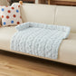 Blue Pet Sofa Protector & Calming Bolster Bed with Cable Knit - 75x75CM Thickened Non Slip Furniture Cover for Cats & Dogs