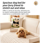 Black Pet Sofa Protector & Calming Bolster Bed with Long Plush - 75x75CM Thickened Non Slip Furniture Cover for Cats & Dogs