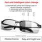 Sliver Photochromic HD Sunglass with Anti-Glare/Fatigue Polarization & Impact Resistant Alloy Frame for Day & Night Dual Use