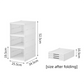 White 3-Layer Foldable Shoe Storage Tower with Transparent Display Panel & Back Ventilation - One-Pull Instant Setup Stackable Box (25.5x34.5x52.5CM)