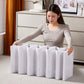 White 3-Layer Foldable Shoe Storage Tower with Transparent Display Panel & Back Ventilation - One-Pull Instant Setup Stackable Box (25.5x34.5x52.5CM)