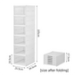 Transparent 6-Layer Foldable Shoe Storage Tower with Transparent Display Panel & Back Ventilation - One-Pull Instant Setup Stackable Box (25.5x34.5x105CM)