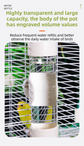 Green Automatic Bird Water Dispenser with Extended Brass Needle Valve and Graduated Marking - 200ML Transparent Flat Cap Feeder