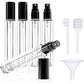 5-Piece Black Premium Glass Travel Perfume Atomizer Set - 10ml Portable Refillable Sprayers with Transfer Tools