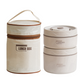 2-Pack Beige 304 Stainless Steel Microwave-Safe Lunch Box Set - Stackable Insulated Bento Containers for Office & School