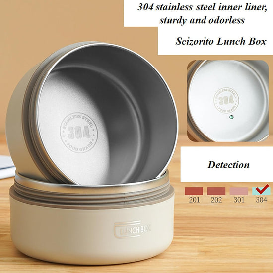 3-Pack Brown 304 Stainless Steel Microwave-Safe Lunch Box Set - Stackable Insulated Bento Containers for Office & School