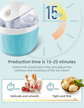 Blue 500ML Compact Electric Ice Cream Maker - Portable Quick Iced Drink Bucket & Soft Serve Machine with Rapid 15-Min Freezing