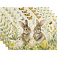 4-Pack Happy Easter Bunny & Egg Placemats - Festive Holiday Table Mats - Stain-Resistant Kitchen Decor for Spring Parties