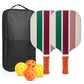 Colorful Stripes Professional Fiberglass Pickleball Paddle Set - Lightweight Sports Equipment with Carry Bag & 4 Balls & 2 Paddles