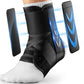 XL Size Black Triple-Layer Compression Ankle Brace With Adjustable Lace-Up - Breathable Sprain Prevention Sleeve