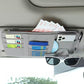 Grey Premium Leather Car Sun Visor Organizer - Secure Zippered Storage Pouch with Card, Document & Eyewear Clip