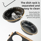 Black Elevated Adjustable (9-14CM) Double Ceramic Bowls Pet Diner - Ergonomic 270° Tilt Controlled Tip-Proof Stable Iron Base