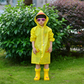 Kids Cartoon Rain Gear Set - Eco-Friendly Odorless Yellow Duck Raincoat & Matching 20cm Duck Rain Boots with Detachable Warm Cotton Liner