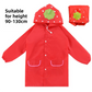 Red Strawberry Kids Cartoon Animal Raincoat - Waterproof Hooded Rain Poncho for Toddlers & Students (90-130CM Height)