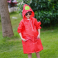 Red Strawberry Kids Cartoon Animal Raincoat - Waterproof Hooded Rain Poncho for Toddlers & Students (90-130CM Height)
