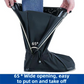 A Pair 40CM High-Tube Double-Layer Waterproof Rain Boot Covers - Durable Anti-Slip Reflective Motorcycle Over-Shoes (M Size)