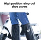 A Pair 40CM High-Tube Double-Layer Waterproof Rain Boot Covers - Durable Anti-Slip Reflective Motorcycle Over-Shoes (L Size)