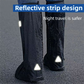 A Pair 40CM High-Tube Double-Layer Waterproof Rain Boot Covers - Durable Anti-Slip Reflective Motorcycle Over-Shoes (XL Size)