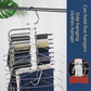 Ultimate Closet Space-Saver Set: 9-Tier Sliver Stainless Steel Retractable Pants Rack & 10-Pack Multi-Port Magic Hangers