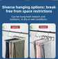 9-Layers Sliver Stainless Steel Pants Rack with Horizontal / Vertical Modes and Expandable Pull-Out Rods - High-Load Folding Magic Hanger