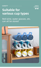 2-Tier Stackable Black Cup & Wine Organizer - Detachable Tumbler & Bottle Desktop Rack