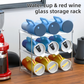 3-Tier Stackable Black Cup & Wine Organizer - Detachable Tumbler & Bottle Desktop Rack