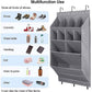 6-Tier Black Collapsible Over-the-Door Hanging Storage Bag - Space-Saving Shoes & Sundries Wall Holder with Hooks