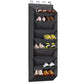 8-Tier Black Collapsible Over-the-Door Hanging Storage Bag - Space-Saving Shoes & Sundries Wall Holder with Hooks