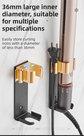 White Wall-Mounted Aluminum Curling Iron Holder with Tidy Cord - Heat-Resistant Hair Straightener Storage Rack for Diameter ≤ 36mm
