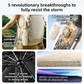 Beige Heavy Duty Fully Automatic Carabiner Umbrella with Integrated Hook Handle (Diameter 106CM) - Ultra Windproof and UV Protective Sun & Rain Umbrella