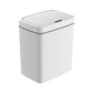 White Intelligent Dual-Sensor Trash Can (Hand-Wave & Knee-Bend) - Slim-Fit Touchless Battery-Powered Bin for Bathroom & Kitchen