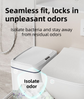 White Intelligent Dual-Sensor Trash Can (Hand-Wave & Knee-Bend) - Slim-Fit Touchless Battery-Powered Bin for Bathroom & Kitchen