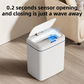 White Intelligent Dual-Sensor Trash Can (Hand-Wave & Knee-Bend) - Slim-Fit Touchless Rechargeable Bin for Bathroom & Kitchen