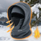 Windproof Thermal Rider Protection Set - 2 Pack Faux Rabbit Fur Knee Braces & Grey Fleece Balaclava Hood Outdoor Sports Warmth Bundle