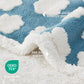 100 x 130 CM Waterproof Soft Sherpa Fleece Pet Blanket (Blue Sky & Clouds) - Reversible Thickened Furniture Protector for Dogs & Cats