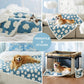 100 x 130 CM Waterproof Soft Sherpa Fleece Pet Blanket (Blue Sky & Clouds) - Reversible Thickened Furniture Protector for Dogs & Cats