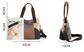 Grey Vintage Patchwork Canvas Tote Bag Large Capacity Multi-Pocket Women&