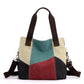 Red Vintage Patchwork Canvas Tote Bag Large Capacity Multi-Pocket Women&
