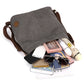 Khaki Versatile 3-in-1 Canvas Backpack and Shoulder Bag Large Capacity Handbag for Women Ideal for Travel School and Everyday Use