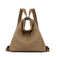 Coffee Versatile 3-in-1 Canvas Backpack and Shoulder Bag Large Capacity Handbag for Women Ideal for Travel School and Everyday Use