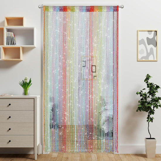 Colorful 2 Pack Sparkle String Door Curtains 100x200cm Glitter Sequin Tassel Room Divider for Australian Home Decor and Parties