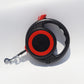 Black-red Heavy Duty Retractable Dog Leash with Ergonomic Wide Handle - Automatic Tangle-Free Extending Lead for Large and Medium Dogs - Carbon Fiber Texture