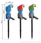 Green Solar Powered Parrot Garden Stake Lights - Hand-Painted Waterproof Resin LED Landscape Lamps for Outdoor Patio, Lawn, and Yard Decoration