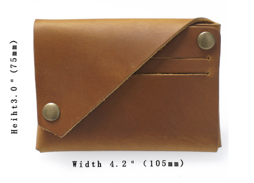 Black Vintage Genuine Leather Mini Wallet - Minimalist Handmade Card Holder & Coin Purse for Men and Women - Retro Cowhide Snap Wallet