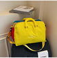 Yellow Color-Block Travel Bag - Large Capacity Women&