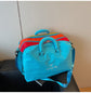 Blue Color-Block Travel Bag - Large Capacity Women&