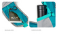 Blue Professional Large Capacity Hiking Backpack - Waterproof Lightweight Outdoor Trekking Rucksack with Hydration Port and Emergency Safety Whistle