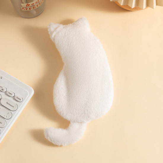 White 3-Pack Adorable Plush Cat Pencil Case Set - Large Capacity Kawaii Kitty Shape Stationery Pouch for School, Office and Students
